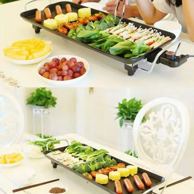 Electric Teppanyaki Table Top Griddle BBQ Hot Plate Barbecue Grill Pan