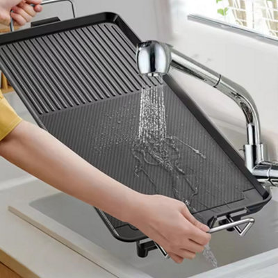 Electric Teppanyaki Table Top Griddle BBQ Hot Plate Barbecue Grill Pan