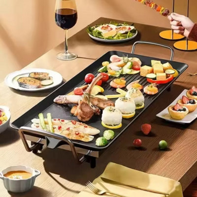 Electric Teppanyaki Table Top Griddle BBQ Hot Plate Barbecue Grill Pan