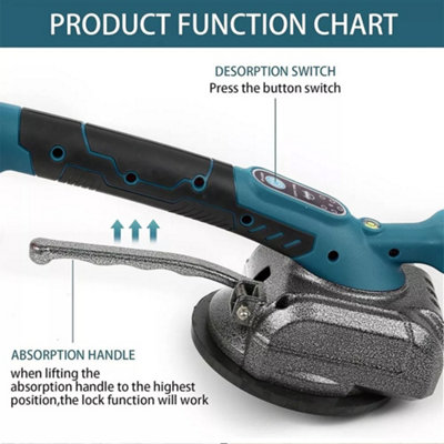 Cordless Tile Vibrator With Auto-Leveling Suction Cup - 200kg Adsorption For Makita 18V Batteries