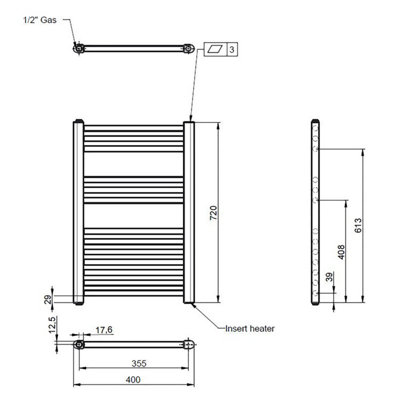 Electric Vertical Round Towel Rail with 13 Rails - 720mm x 400mm - 300 Watt - Anthracite