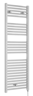 Electric Vertical Round Towel Rail with 27 Rails - 1375mm x 480mm - 500 Watt - Chrome