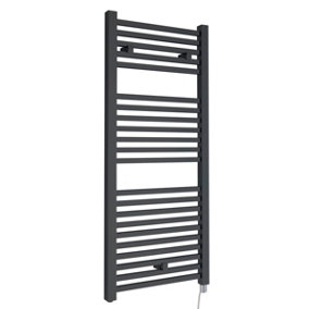 Electric Vertical Square Towel Rail with 22 Rails - 1110mm x 500mm - 500 Watt - Anthracite - Balterley