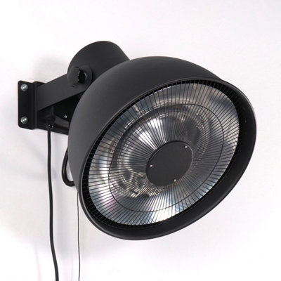 Electric wall heater 2000W - Halogen outdoor heater 3 heating levels (800W  / 1200W / 2000W) fixing kit included - Lapland - Blac | DIY at Bu0026Q