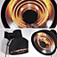 Electric wall heater 2000W - Halogen outdoor heater 3 heating levels (800W / 1200W / 2000W) fixing kit included - Lapland - Blac