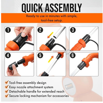 KILLER BURNER Ⅱ Electric Weed Burner 2000W Wand Hot Air Blaster Torch Weed Killer