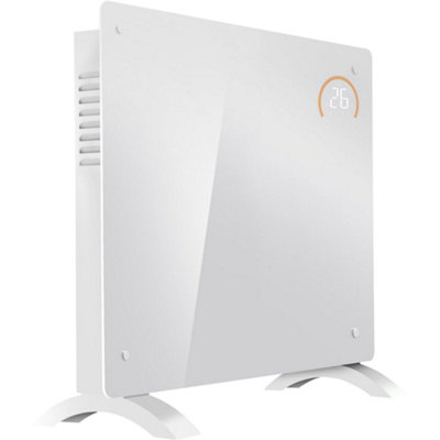 Electric White Glass Panel Heater - 1000W Smart Wi-Fi Wall Moutned Radiator