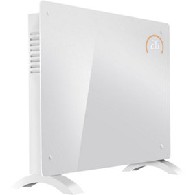 Electric White Glass Panel Heater - 1500W Smart Wi-Fi Wall Moutned Radiator