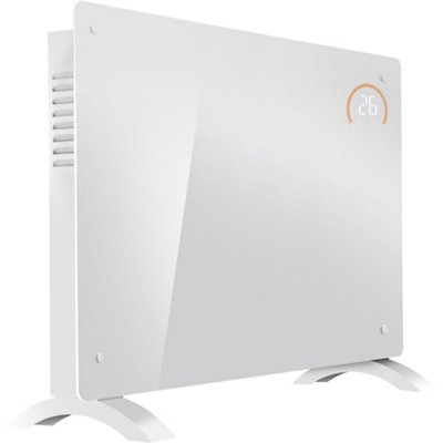 Electric White Glass Panel Heater - 2000W Smart Wi-Fi Wall Moutned Radiator