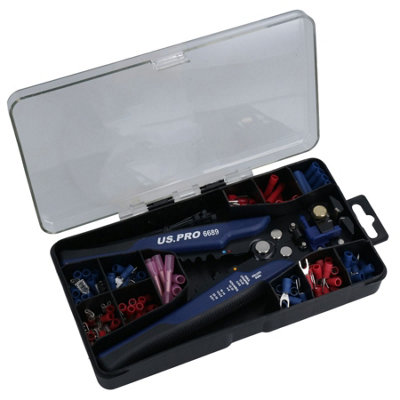 Electrical Automatic Wire Stripper Crimper Cutter Multi Tool & Selection of Terminals