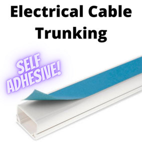 Electrical Cable Wire Trunking White Cover Tidy Self Adhesive 16x16 1.5m x 2 - 3 Meters et2