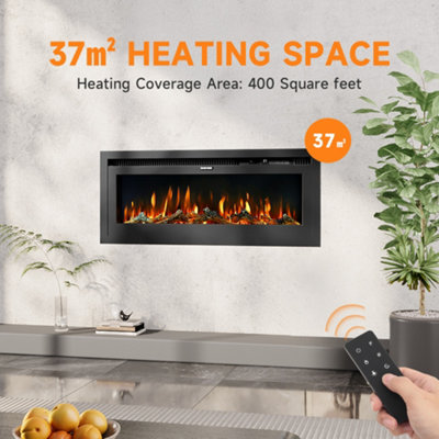 Electrical Fireplace with Remote Control and 12 Vibrant Flame Colours ...