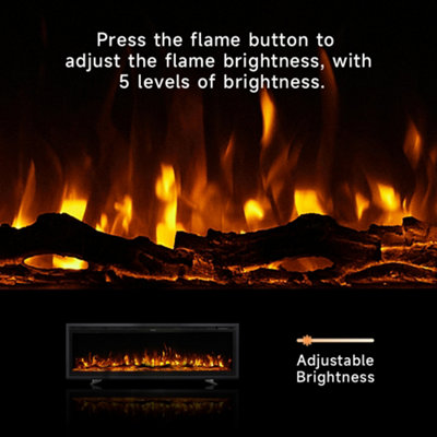 Electrical Fireplace with Remote Control and 12 Vibrant Flame Colours ...