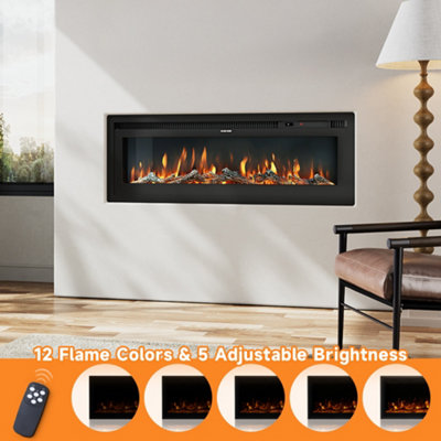 Electrical Fireplace with Remote Control and 12 Vibrant Flame Colours ...