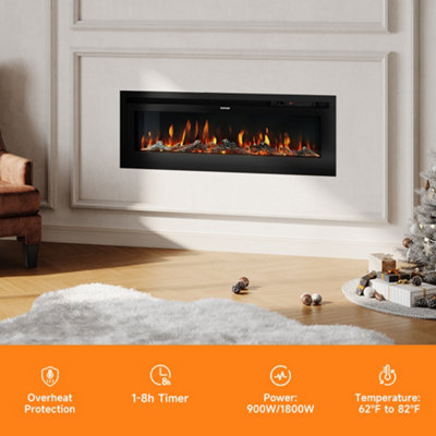 Electrical Fireplace with Remote Control and 12 Vibrant Flame Colours ...