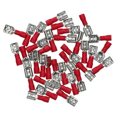 CT16/100 Fully Insulated Red Female Spade Terminal 6.3mm Spade Width
