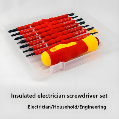 Electrician insulated screwdriver box chrome vanadium steel black ...