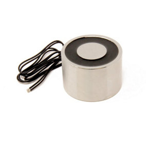 Electromagnet with 6mm Mounting Hole for Door and Hatch Mechanisms - 76.2mm dia x 50.8mm thick - 226kg Pull - 12V DC/12W