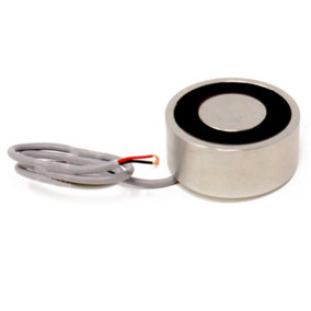 Electromagnet with 6mm Mounting Hole for Door and Hatch Mechanisms - 88.9mm dia x 38.1mm thick - 300kg Pull - 12V DC/8W