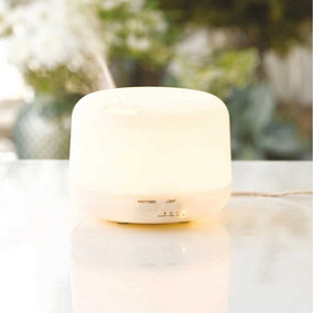 Electronic Aroma Diffuser - Home Aromatherapy Essential Oil Diffuser with Warm Glowing Light - Measures H9 x W12cm