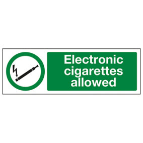 Electronic Cig.rettes Allowed Sign - Adhesive Vinyl - 300x100mm (x3)