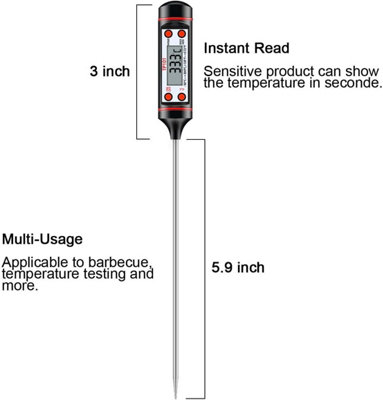 Electronic cooking thermometer with long probe LCD digital kitchen ...
