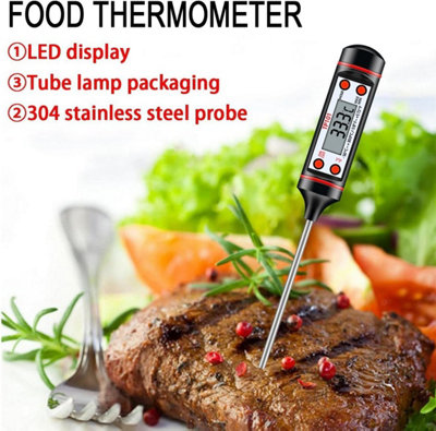 Electronic cooking thermometer with long probe LCD digital kitchen ...