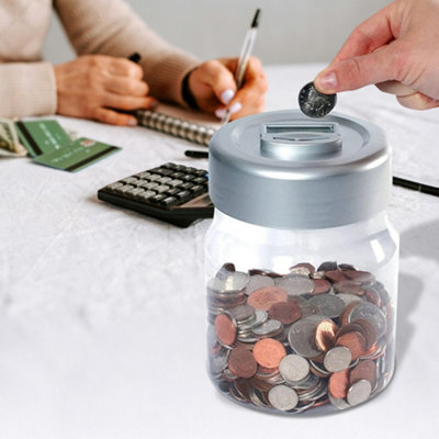 Electronic LCD Coin Money Counting JAR Box Saving Safe Digital Piggy Bank Counter Savers Pot For Kids & Adults Educational