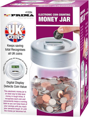 Electronic LCD Coin Money Counting JAR Box Saving Safe Digital Piggy Bank Counter Savers Pot For Kids & Adults Educational
