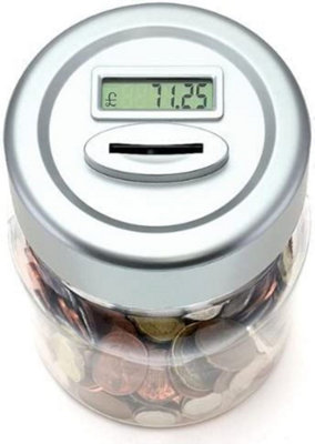 Electronic LCD Coin Money Counting JAR Box Saving Safe Digital Piggy Bank New