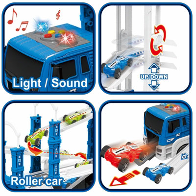 Electronic Police Truck 2in1 Toy Car Parking Race Track Game Play Set ...