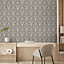 Elegance Bellflower Wallpaper Charcoal & Cream M66109