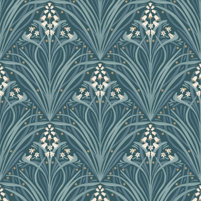 Elegance Bellflower Wallpaper Green M66114