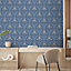 Elegance Bellflower Wallpaper Navy Blue M66101