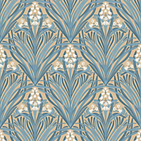 Elegance Bellflower Wallpaper Ochre & Green M66104