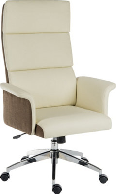 Elegance High Back Executive Chair Cream with gas lift seat height and adjustable tilt