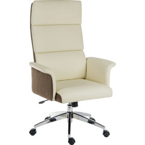 Elegance High Back Executive Chair Cream with gas lift seat height and adjustable tilt
