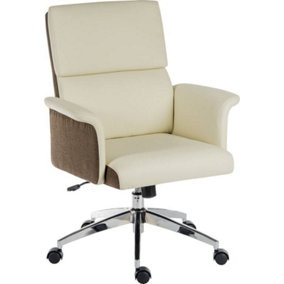 Elegance Medium Executive Chair Cream with gas lift seat height and adjustable tilt