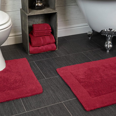 Elegance Reversible Heavyweight Pedestal Mat - Cranberry - 3