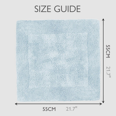 Elegance Reversible Heavyweight Shower Mat - Baby Blue - 3
