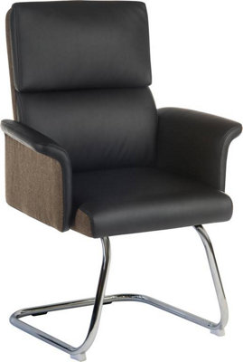 Elegance Visitor Chair Black with stylish chrome frame