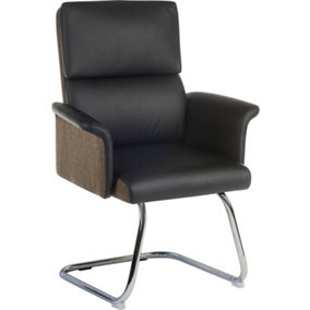 Elegance Visitor Chair Black with stylish chrome frame
