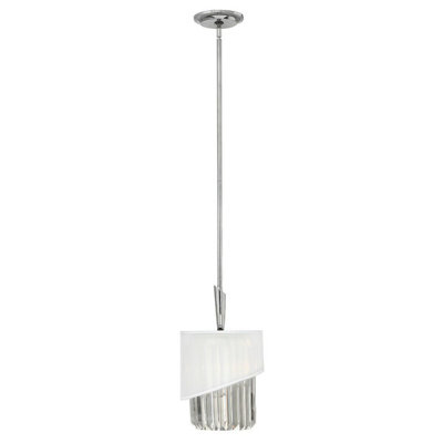 Elegant 1 Bulb Ceiling Pendant Light in Highly Polished Nickel for Modern Interiors