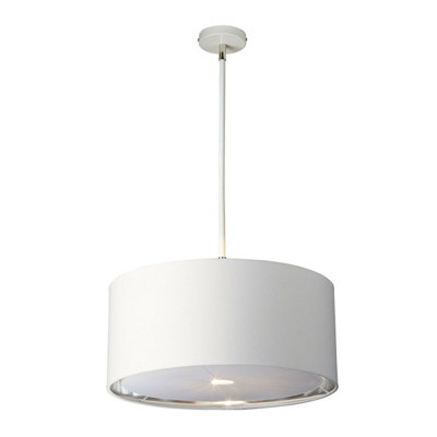 Elegant 1 Bulb Ceiling Pendant Light in White and Polished Nickel for Modern Interiors