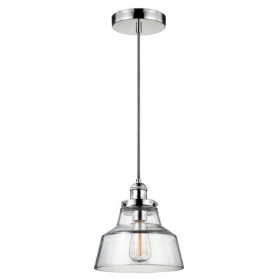 Elegant 1 Bulb Ceiling Pendant Light with Highly Polished Nickel Finish