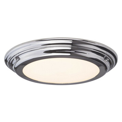 Elegant 1 Bulb Flush Light for Low Ceilings - Polished Chrome LED 25W