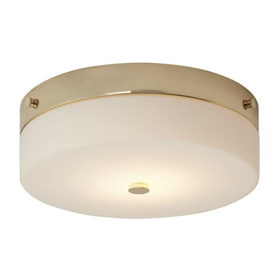 Elegant 1 Bulb Flush Light for Low Ceilings - Polished Gold LED GX53 9W
