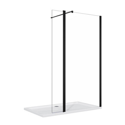 ELEGANT 1000mm Walk in Shower Screen with 300mm Flipper Panel, 8mm NANO ...