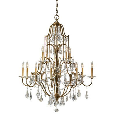 Elegant 12 Bulb Oxidized Bronze Chandelier Pendant Light with LED E14 Bulbs