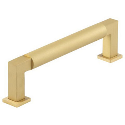 Elegant 128mm Satin Brass Round Cabinet Handle for Stylish Home Décor - Kitchen Drawer Pull Handle